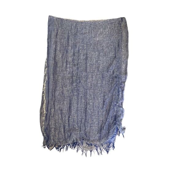 J Crew Beachy Wrap Scarf Blue & Beige - Picture 1 of 10
